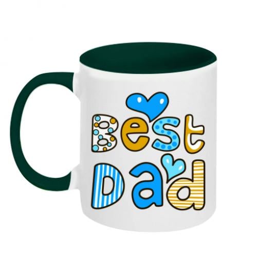 Чашка двухцветная Best Dad 320 мл Бело-зеленый (352140-30-39515)