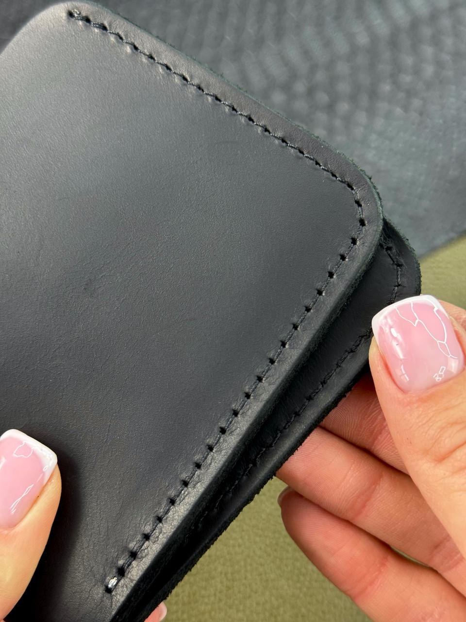 Гаманець-біфолд чоловічий з натуральної шкіри Чорний (2576234731) - фото 2