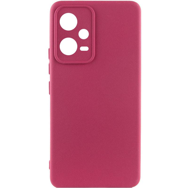 Противоударный чехол TPU GETMAN Liquid Silk Full Camera для Xiaomi Poco X5 Pro 5G Бордовый / Marsala