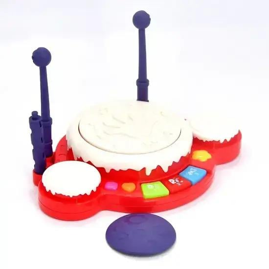 Іграшка музична Барабан звук/підсвічування/піаніно в пакеті Червоний (8111) Іграшка музична Барабан звук/підсвічування/піаніно в пакеті Червоний (8111)