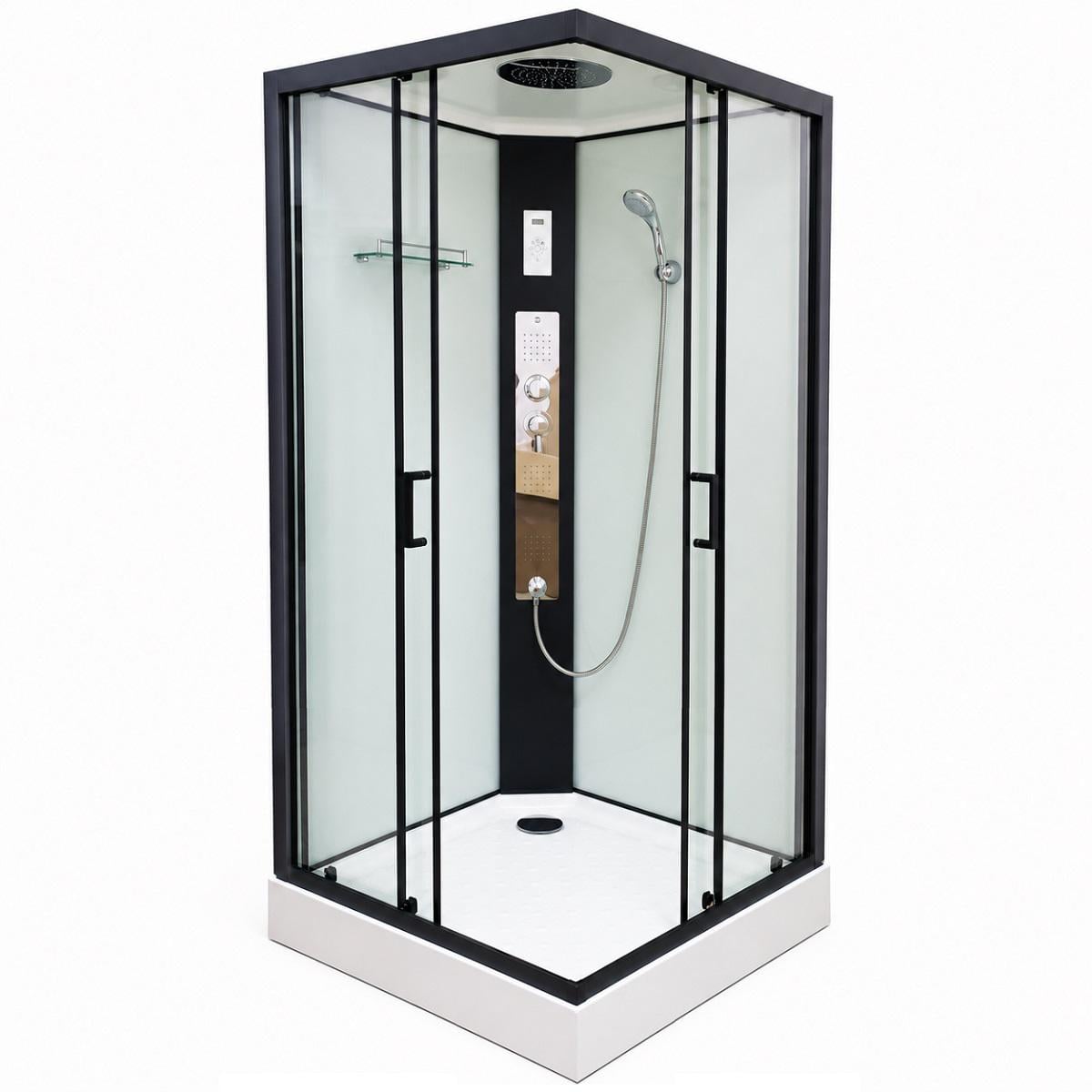 Душевой бокс VERONIS BKN-4-100 100x100x220 см с гидромассажем и низким поддоном Черный (27483)