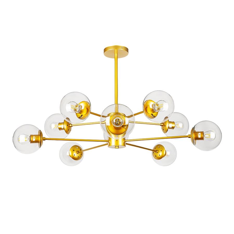 Люстра потолочная молекула Levistella 7526033-10 GD/CL плафоны прозрачные Золотой