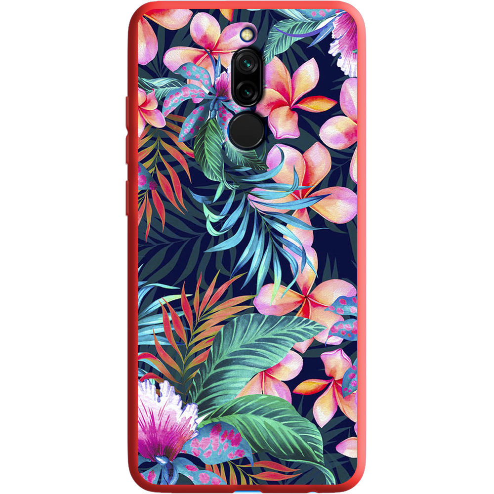 Чехол Boxface Xiaomi Redmi 8 flowers in the tropics Красный силикон (38411-up1971-38680)