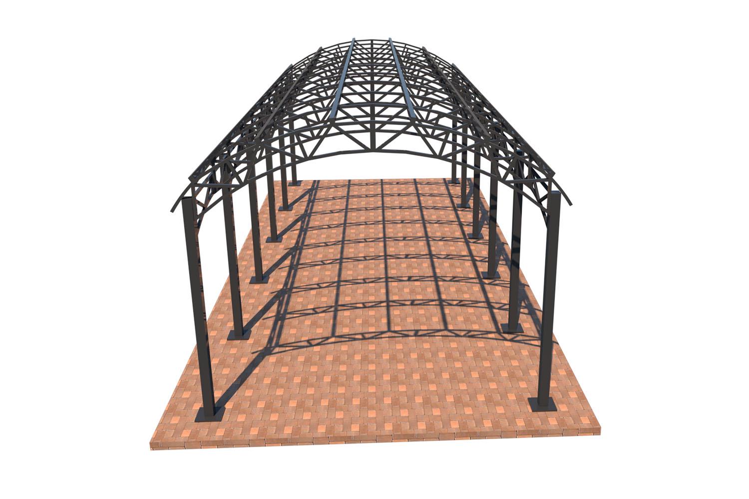Навес автомобильный Арковый с фермами Собери Сам 10000х4000 мм (1715355164) - фото 2