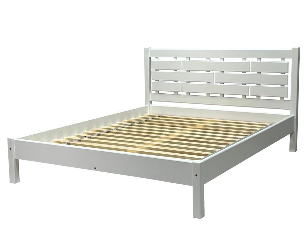 Ліжко двоспальне дерев'яне Скіф Л-219 180х210 см Білий (26741924)