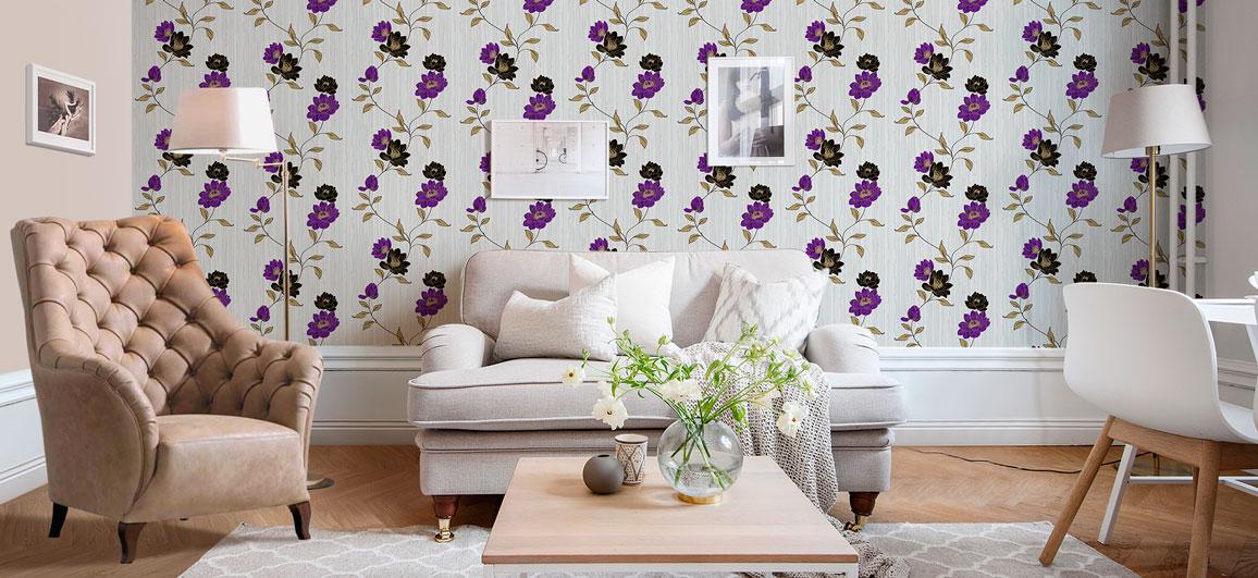 Шпалери паперові Континент Естель Сірий/Бузковий (1379) - фото 3