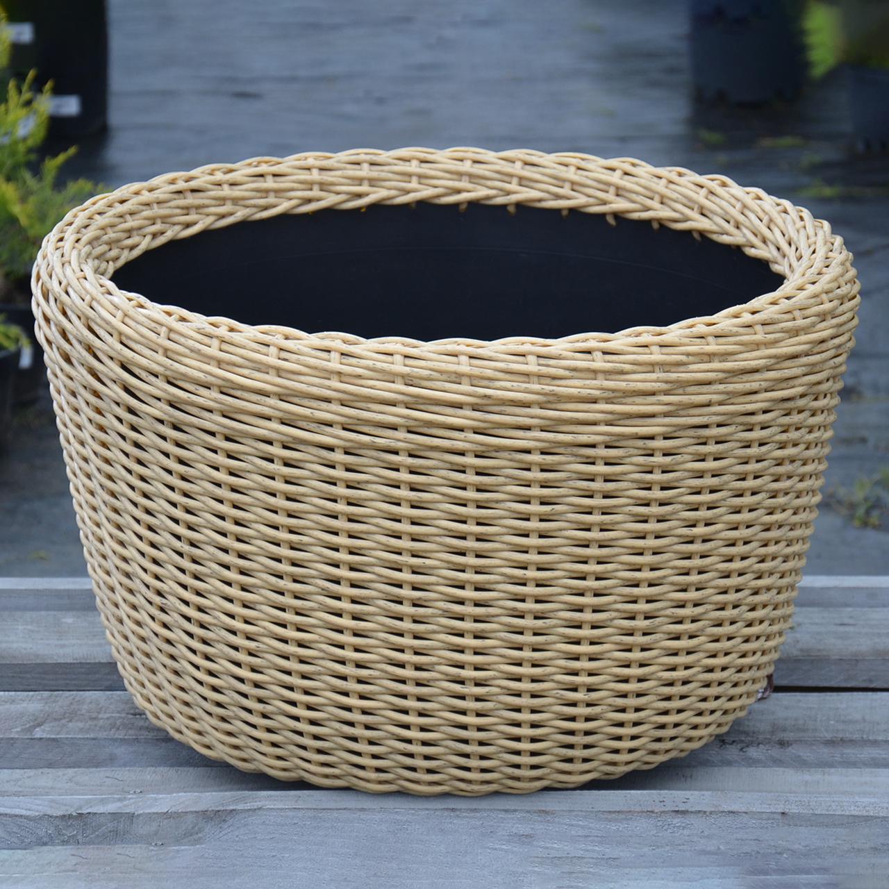 Кашпо велике для рослин та квітів з штучного ротангу/ручної роботи 60 л Світле дерево (12343665) - фото 2 Кашпо велике для рослин та квітів з штучного ротангу/ручної роботи 60 л Світле дерево (12343665) - фото 2