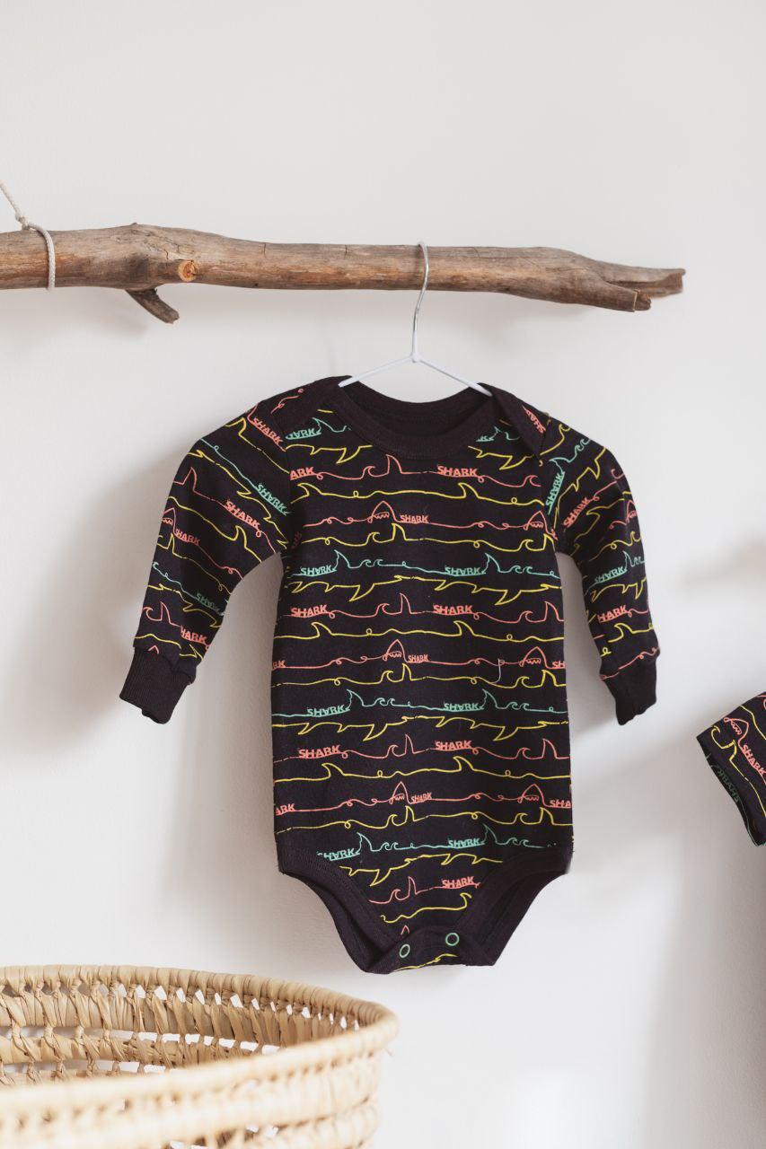 Боди стрейч кулир длинный рукав Акулы 68 см (2679517729)