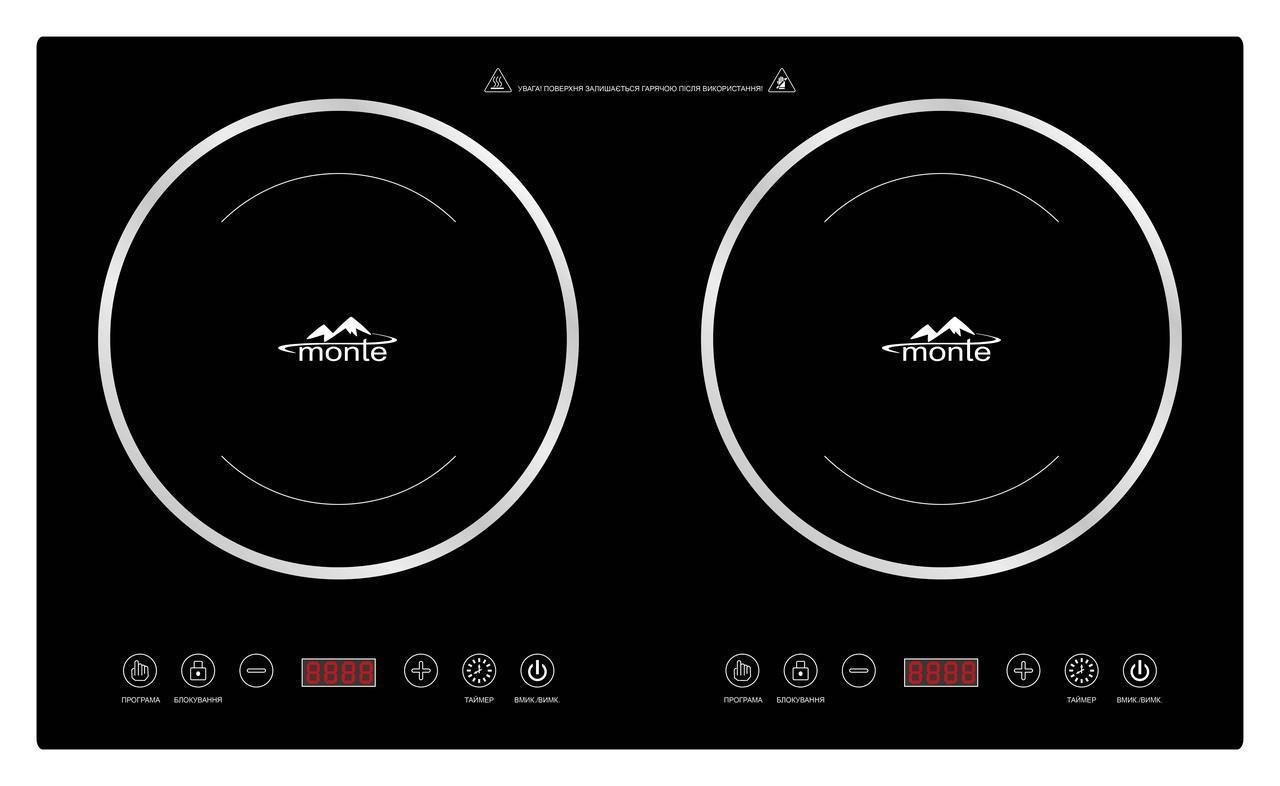 Електроплита настільна Monte індукційна 66x39x7,5 см Чорний (bf703f75)