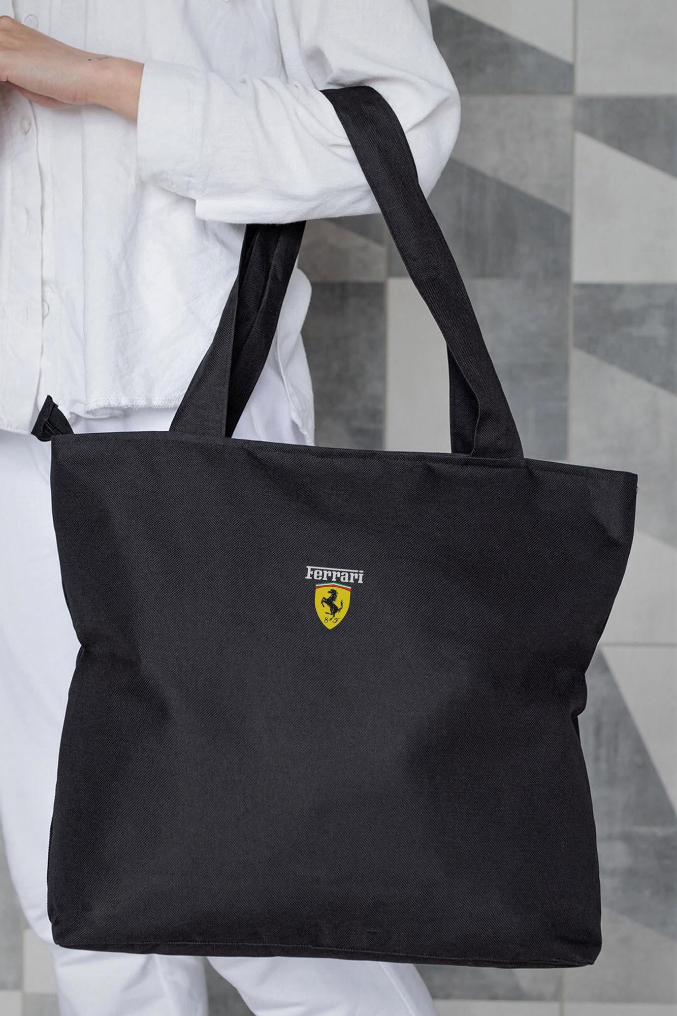Шопер жіночий тканинний еко з принтом Ferrari Black (8055449)