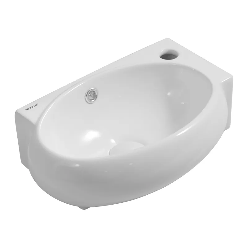 Раковина подвесная MIXXUS PREMIUM DIVERSE-1201-L с отверстием под смеситель и перелив 400х215х140 мм (2509448724)