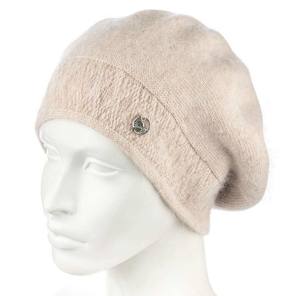 Берет женский зимний Atrics WH913 двойной ангоровый Латте
