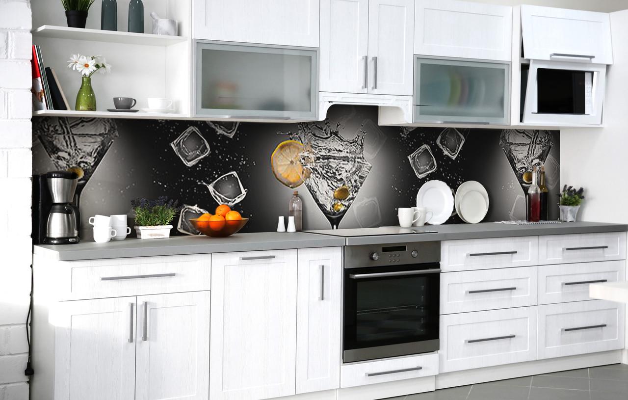 Кухонный фартук Мартини со льдом виниловый самоклеющийся 60х250 см