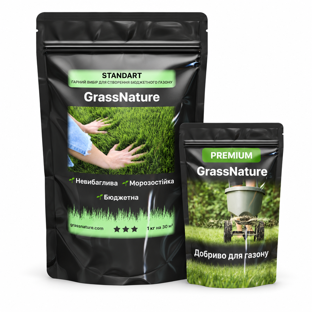 Комплект GrassNature посев и стартовое питание травосмесь газонная STANDART и удобрение Premium 1 кг/30 м2 (38470714) Комплект GrassNature посев и стартовое питание травосмесь газонная STANDART и удобрение Premium 1 кг/30 м2 (38470714)