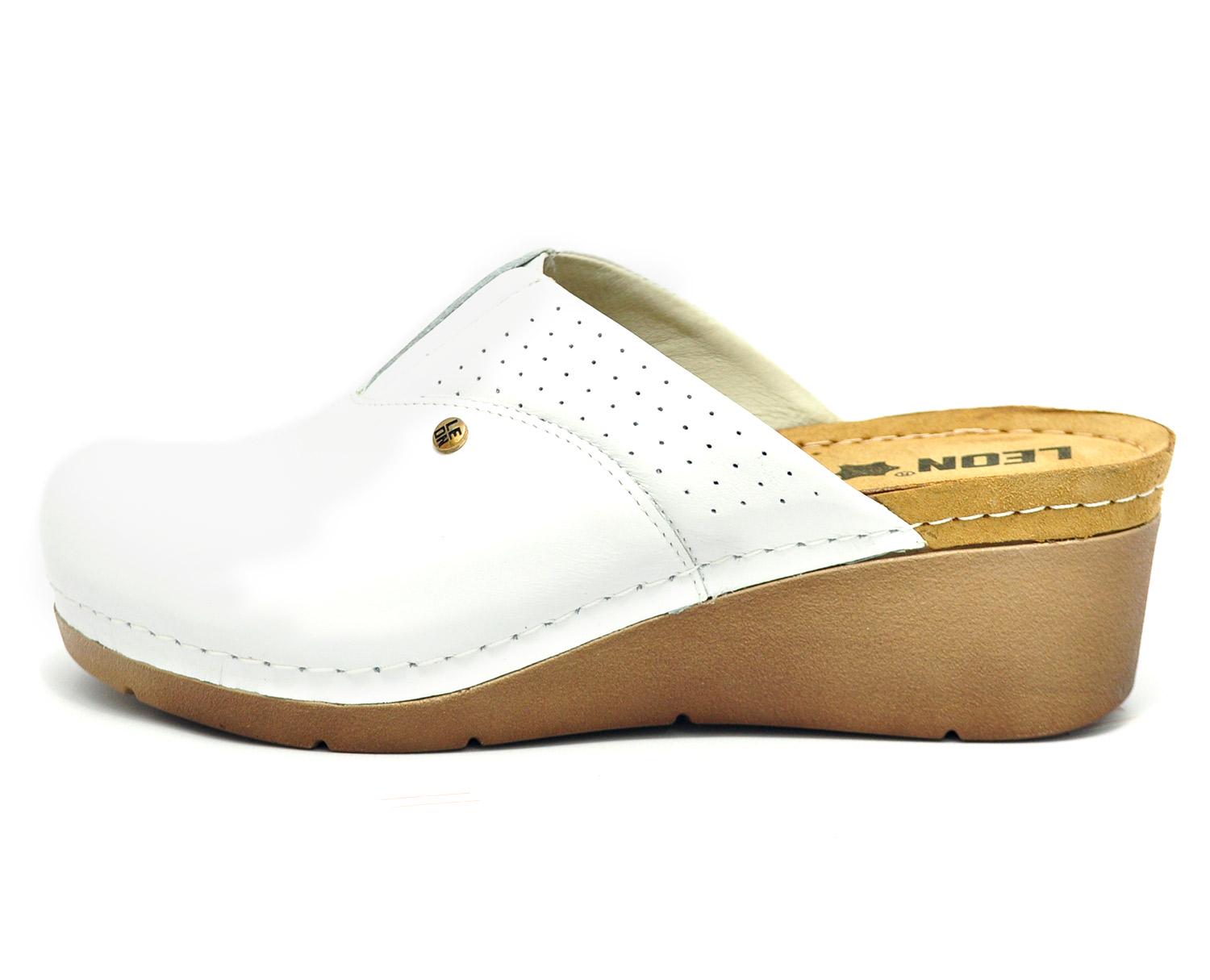 Женские сабо кожаные Leon 1002 р. 41 Белый