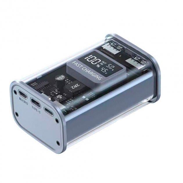 Кейс для повербанку розбірний 5V/2.1A Напівпрозорий/Сірий (18-52-4П1012-278-00)