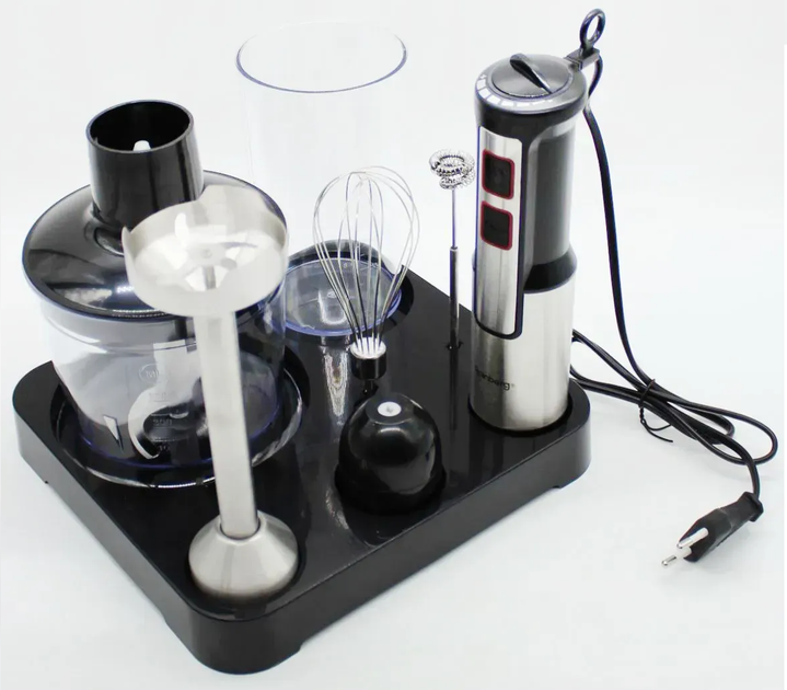 Блендер погружной ручной PB-2293 B с подставкой Серый (GR-04432)