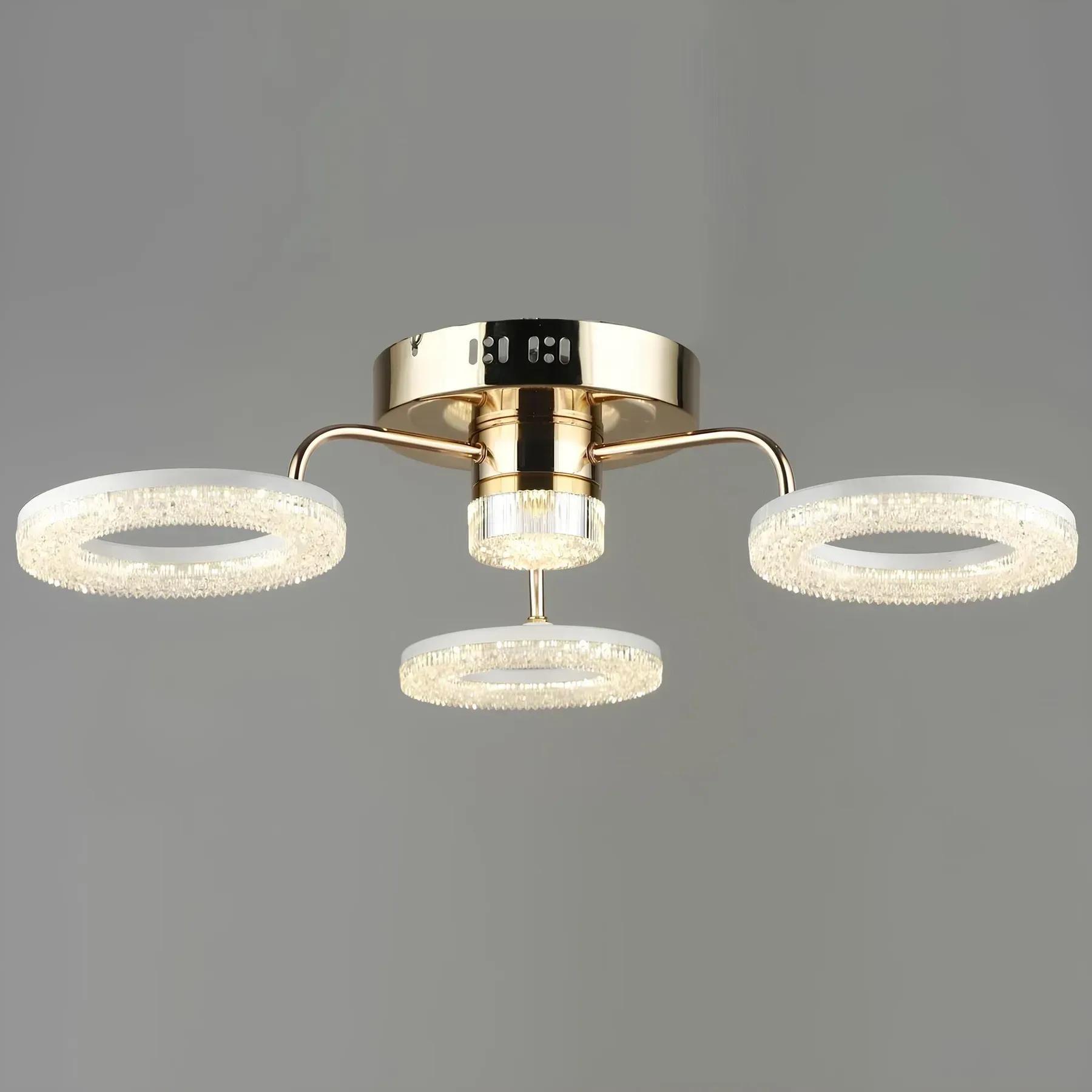 LED-люстра потолочная Sirius на три плафона 3000/6500К IP20 B YH1191/3+1 FGD 35W Бело-золотой (28687392)