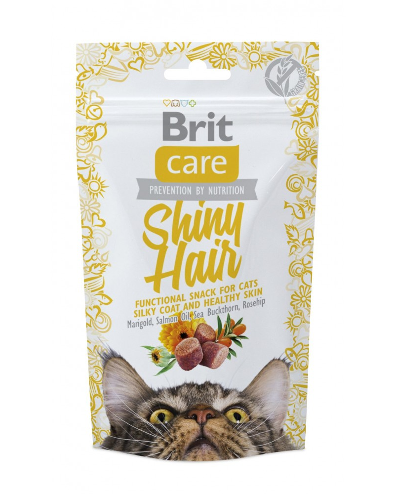 Ласощі для котів Brit Care Shiny Hair з лососем 50 г