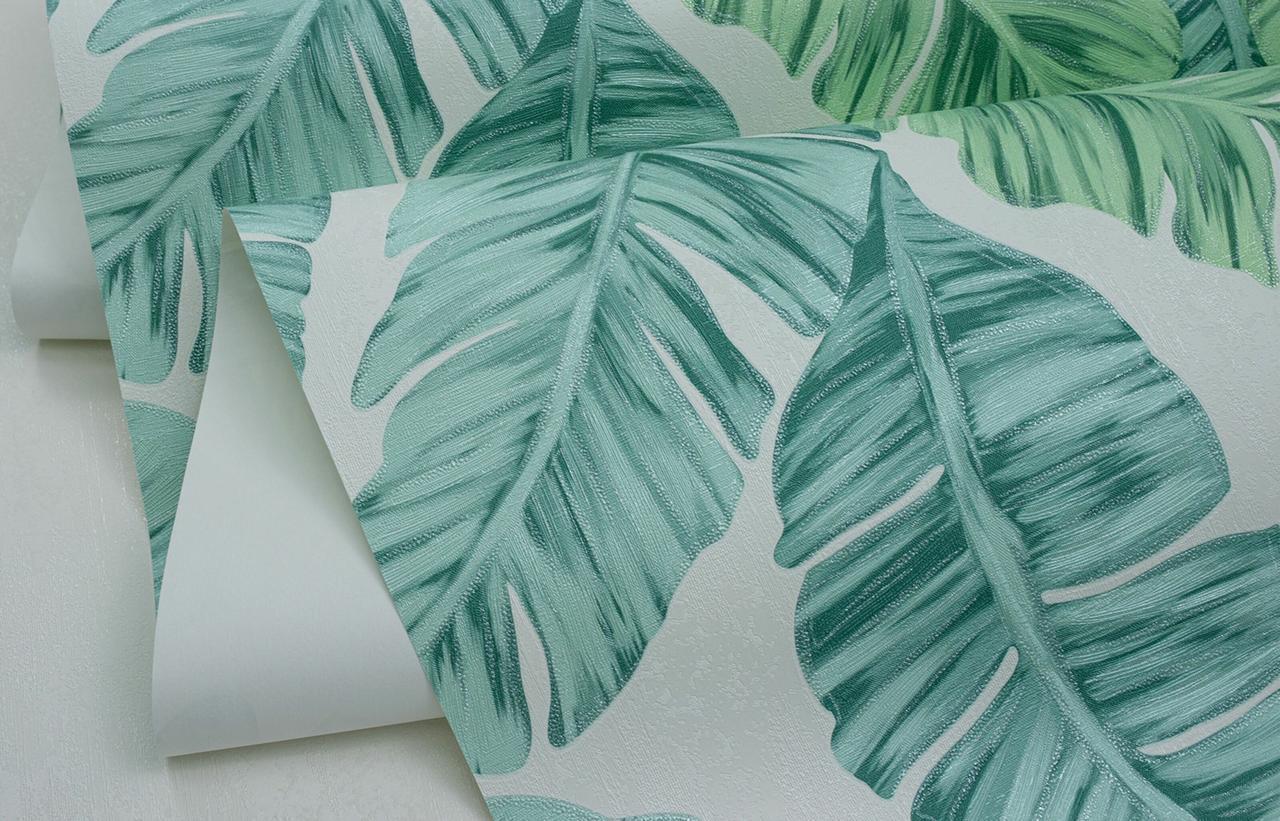 Обои флизелиновые SINTRA Sumatra 445426 декор винил горячего тиснения 1,06х10,05 м Зеленый
