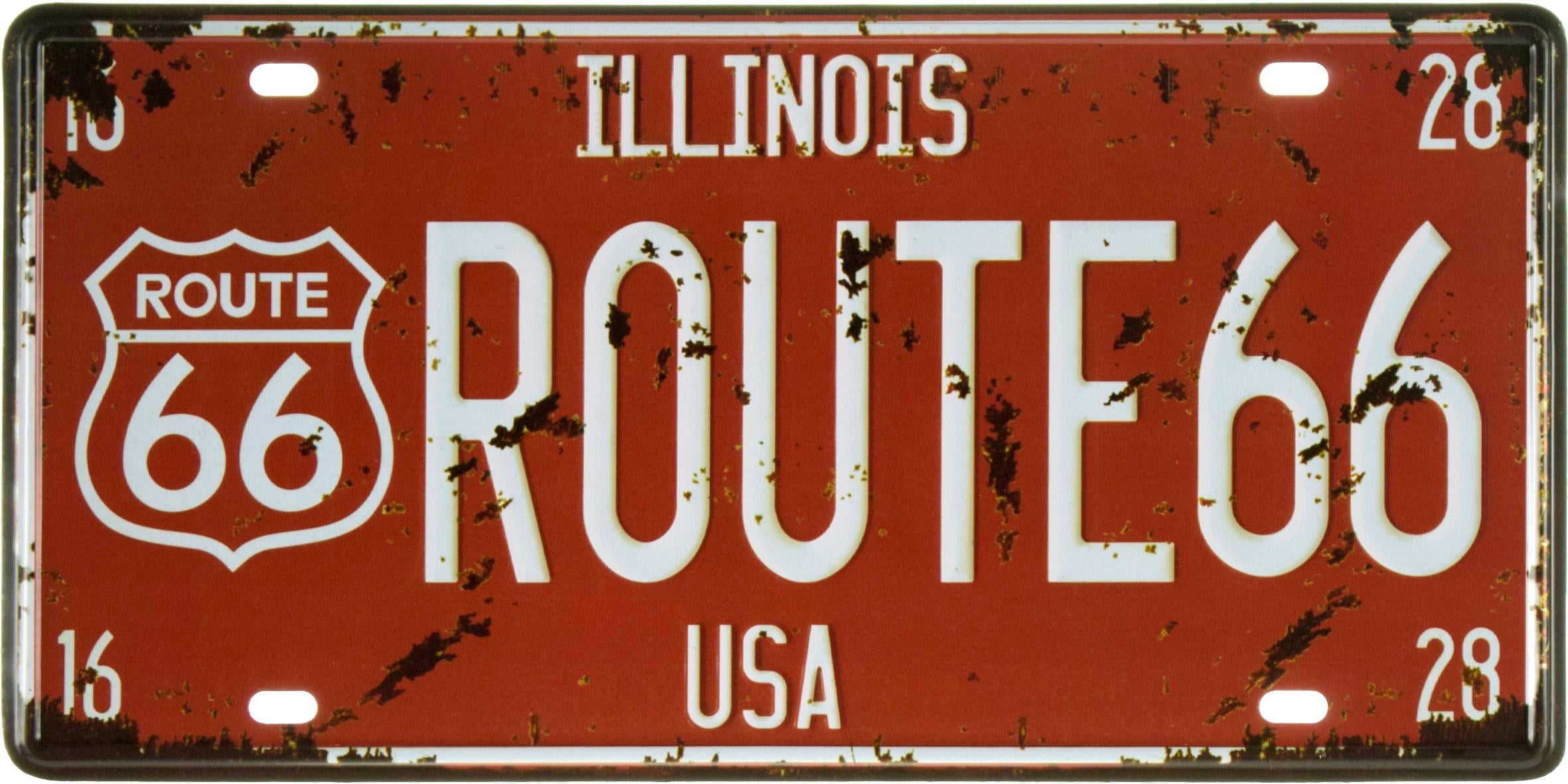 Табличка металлическая Иллинойс/Illinois Route 66 15x30 см Табличка металлическая Иллинойс/Illinois Route 66 15x30 см