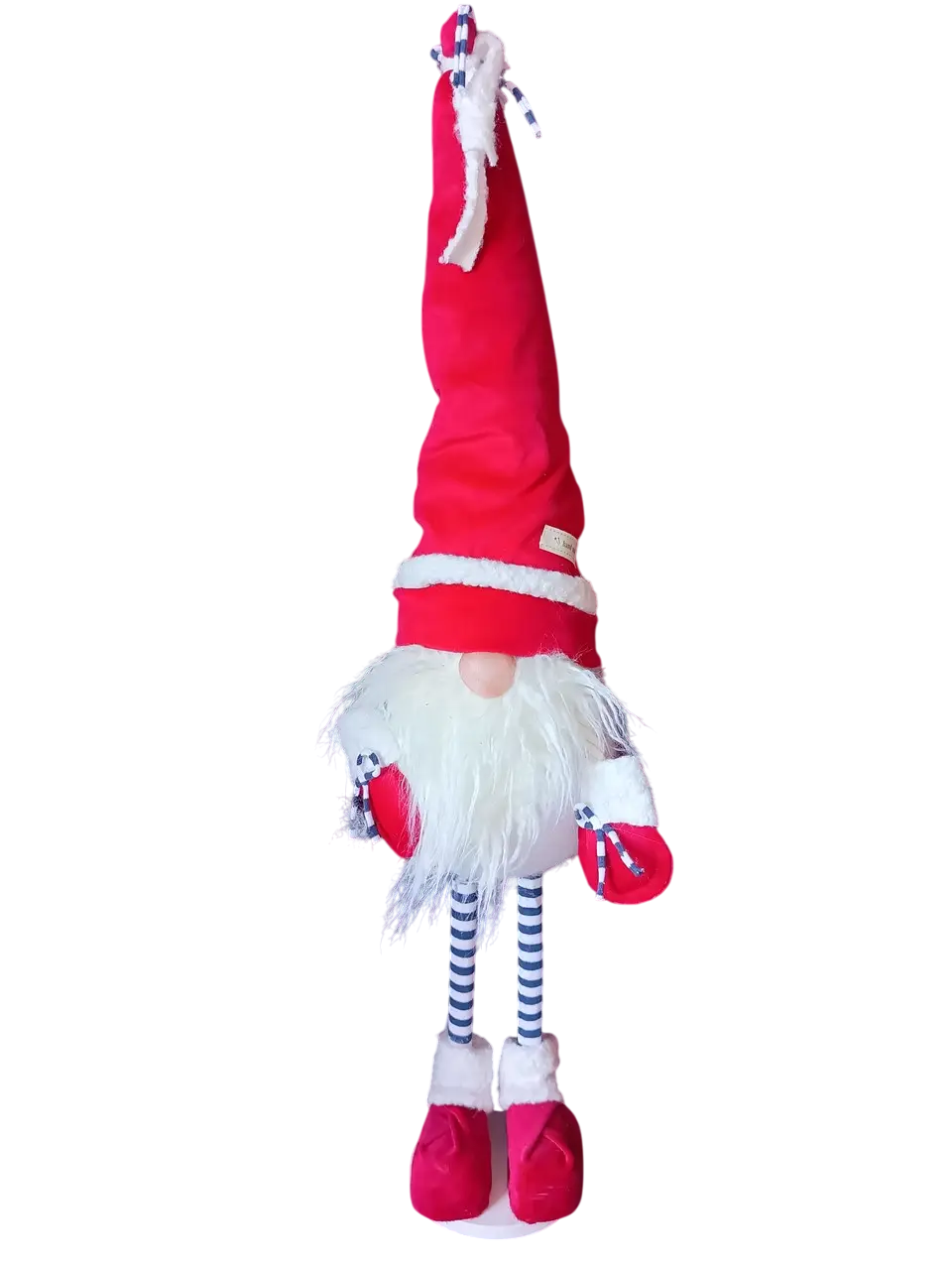 Новогодняя игрушка под елку "Гном Скандинавский" из трикотажа 75 см Красный (150-41-Гном №17)