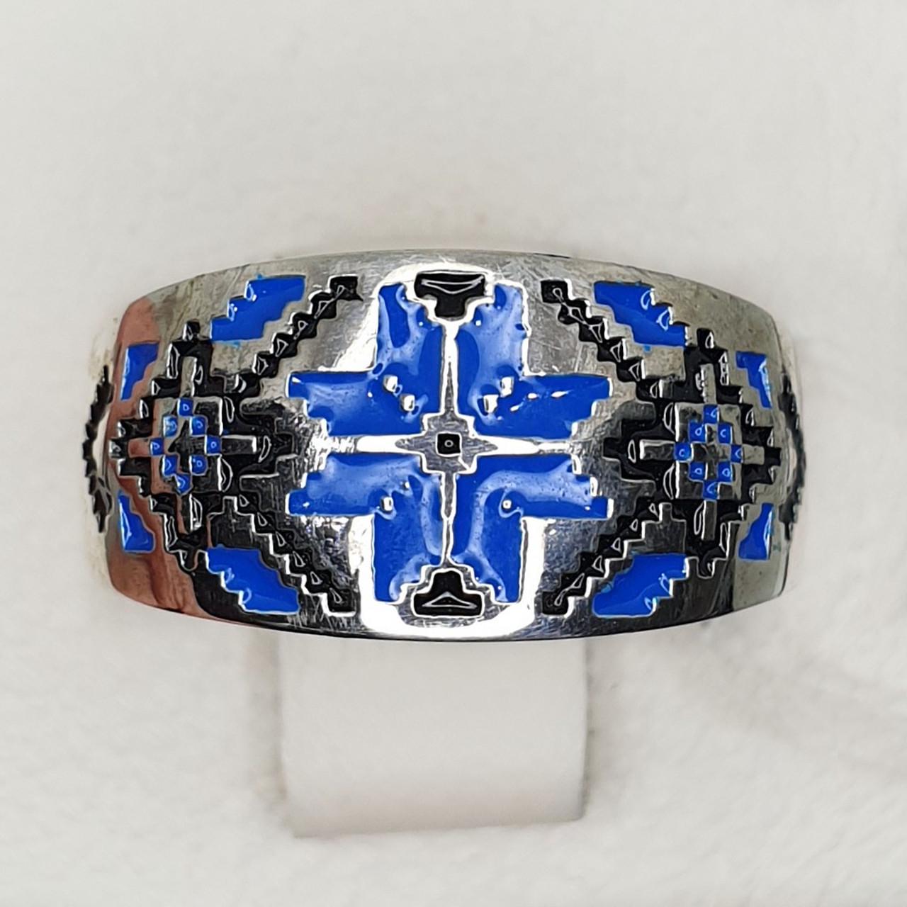 Кольцо серебряное с ювелирной эмалью р. 20,5 4,98 г (1412924606)