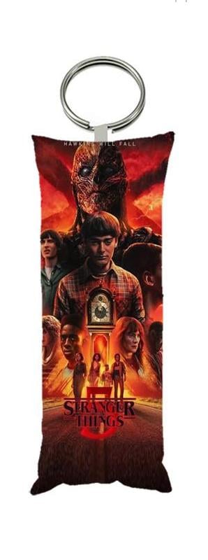 Брелок мини-дакимакура сериал Дивные дива Stranger Things двухсторонний 4х10 см (br0565)
