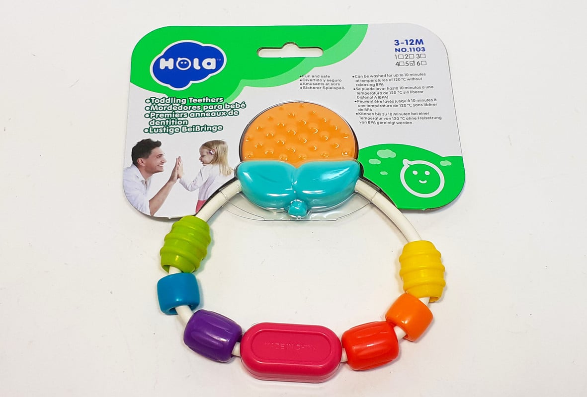 Брязкальце прорізувач гризун у вигляді апельсинки Hola Toys різнобарвна Брязкальце прорізувач гризун у вигляді апельсинки Hola Toys різнобарвна