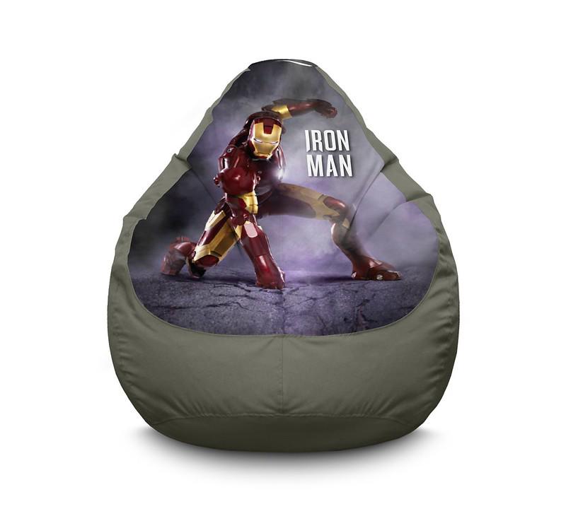 Кресло мешок iPuff Iron Man Superhero touchdown Оксфорд XL 80x110 см Серый