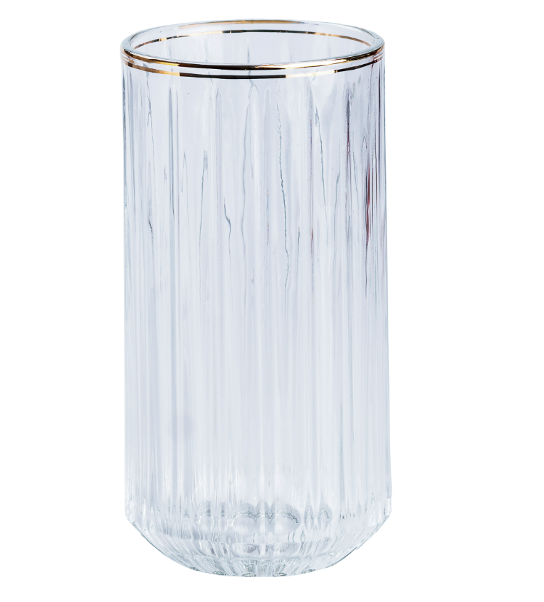 Набор стаканов Lirmartur высоких фигурных 6 шт по 380 мл с декором Прозрачный/Золотой - фото 2 Набор стаканов Lirmartur высоких фигурных 6 шт по 380 мл с декором Прозрачный/Золотой - фото 2