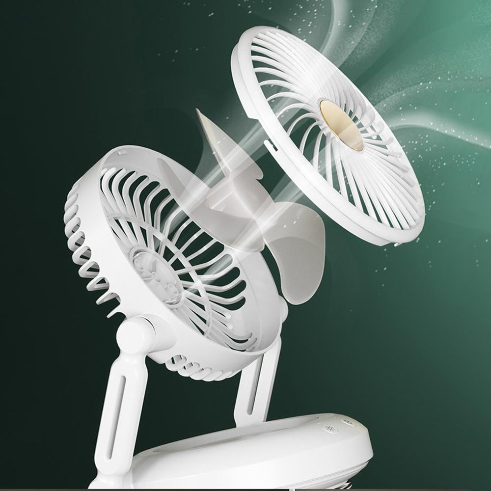 Настольный вентилятор на аккумуляторе USB Type-C 1200 мАч 3 скорости LED подсветка Серый (27418479) - фото 7