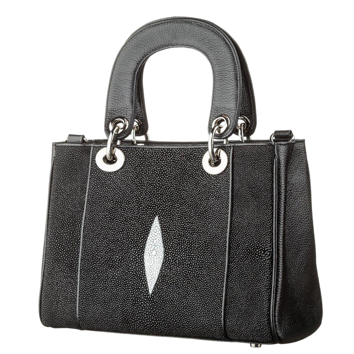 Сумка Stingray leather 18614 з натуральної шкіри морського ската Чорний Сумка Stingray leather 18614 з натуральної шкіри морського ската Чорний
