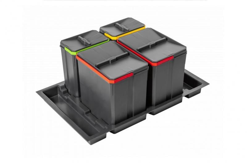 Сегрегатор AxiSpace 4 емкости 2X 15 л/2X 7 л 800 мм Графит (PB-AS-800-2X15L-2X7L)