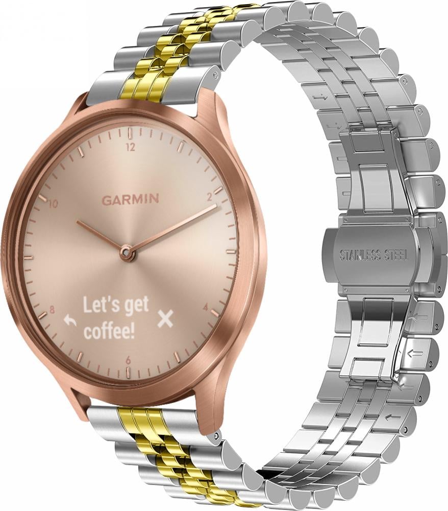 Браслет металлический Stech Line для Garmin Vivomove HR Silver/Gold (27036-67)