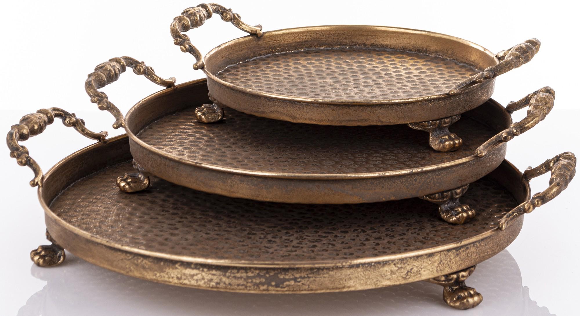 Набор подносов декоративных 3 шт. 6,5x26x21/6,5x31x26/6,5x36x31 см (169475)