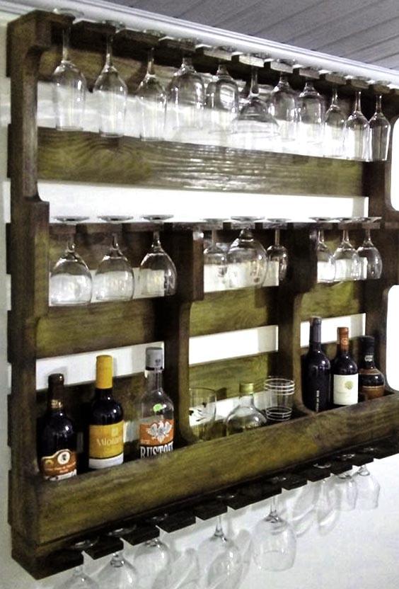 Полка для вина настенная из дерева Ганума Мускат (ПНК-012407)