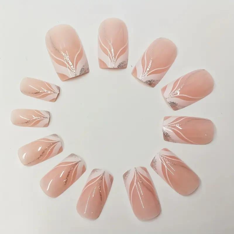 Накладные ногти с дизайном Квадрат и клеевыми пластинами 24 шт. Белый с серебристым (2689612505) - фото 6 Накладные ногти с дизайном Квадрат и клеевыми пластинами 24 шт. Белый с серебристым (2689612505) - фото 6