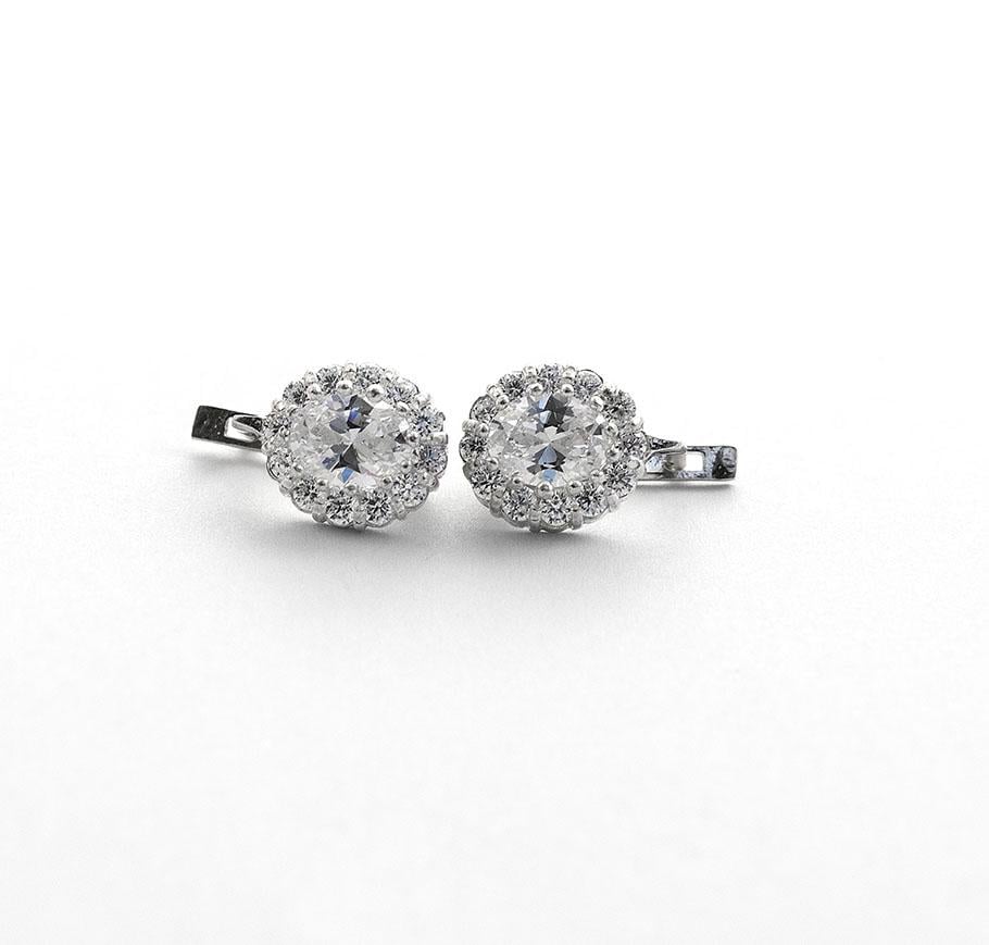 Серьги серебряные с овальным камнем Maxi Silver 8159 (88159)