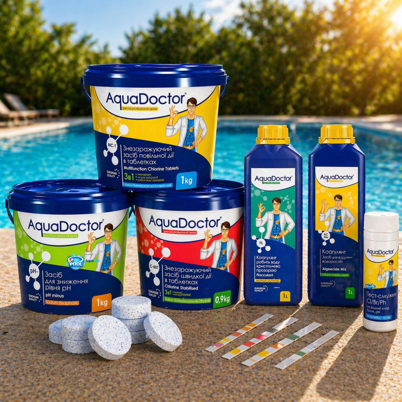 Набор химии для бассейна AquaDoctor Super Kit 6в1 (34466089)