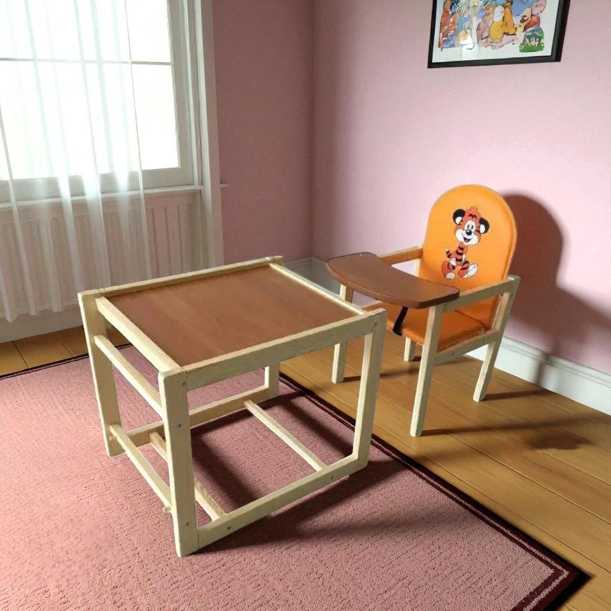 Стульчик для кормления Мася Тигр Оранжевый (№2043) - фото 3