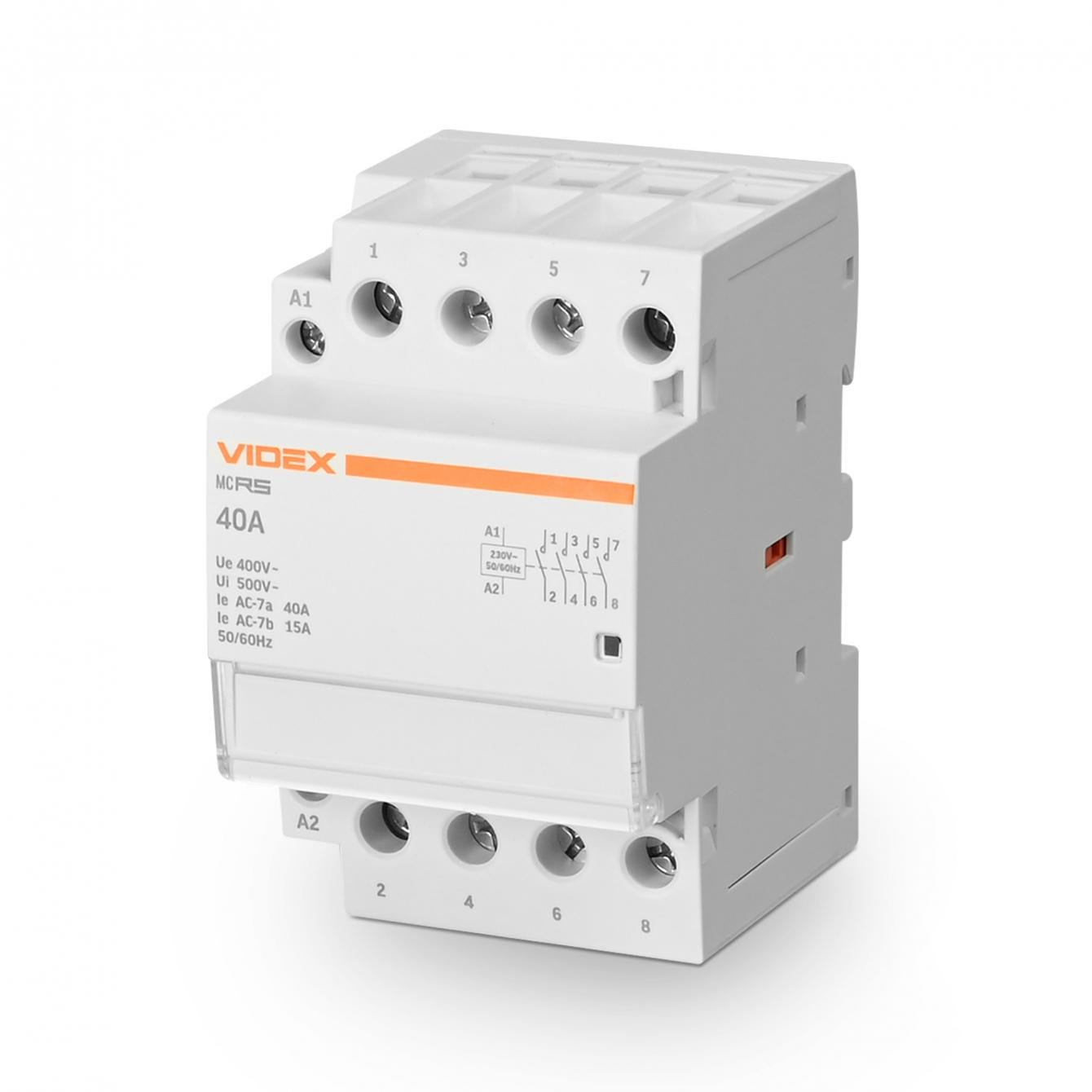 Контактор модульный Videx Resist 4п 40А 4НВ (VF-RS-MC4O-40)