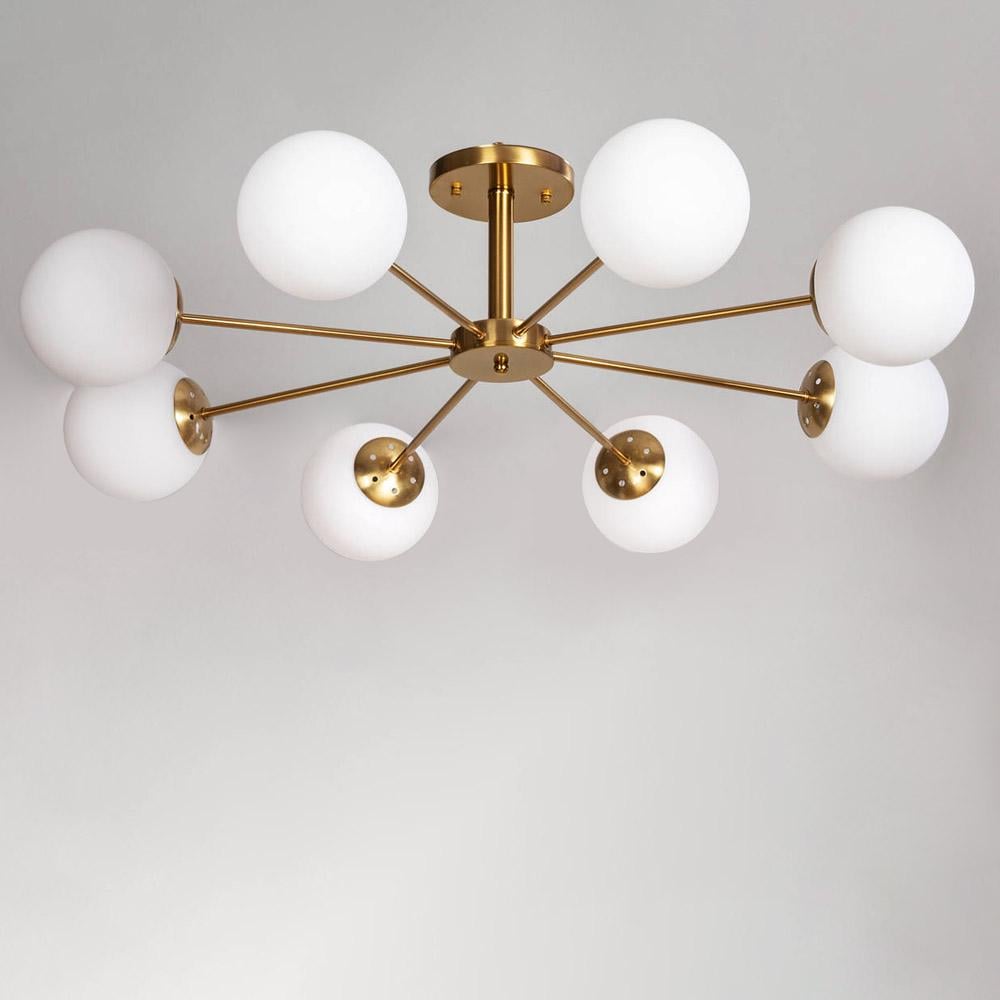 Люстра молекула потолочная Light House SH-20387/8 COPPER 960х960х260 E27 плафоны белые Медь