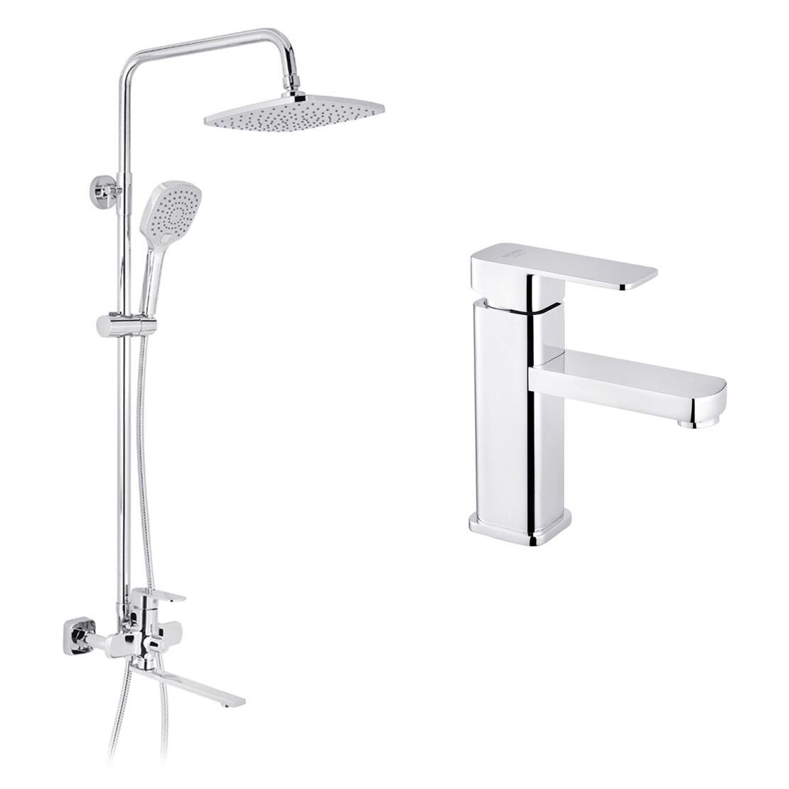 Комплект змішувачів для ванни Kroner Armada-C067/EmsC010 з тропічним душем і довгим виливом (27975849)