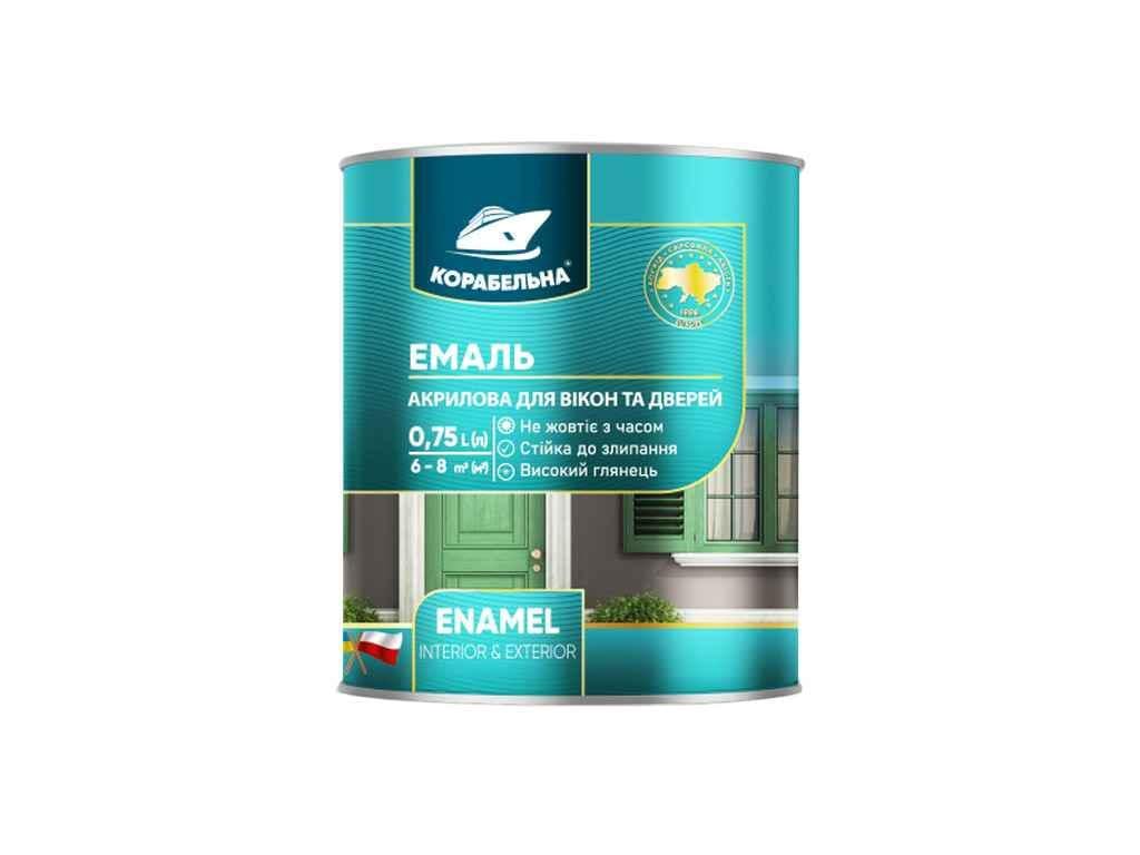 Эмаль акриловая КОРАБЕЛЬНАЯ для окон и дверей 0,75 л Белый (1019209)