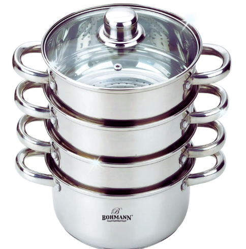 Пароварка-мантоварка Bohmann із нержавіючої сталі 8,2 л (BH 3219)