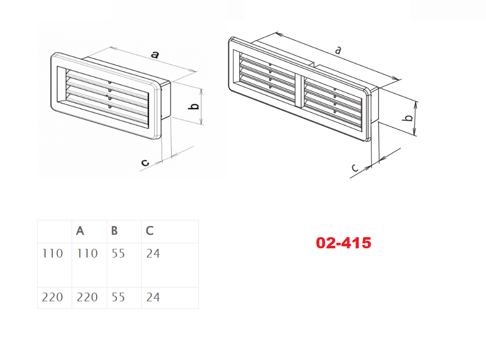 Решетка вентиляционная AirRoxy окончание для прямоугольного канала 110х55 мм (02-415) - фото 4