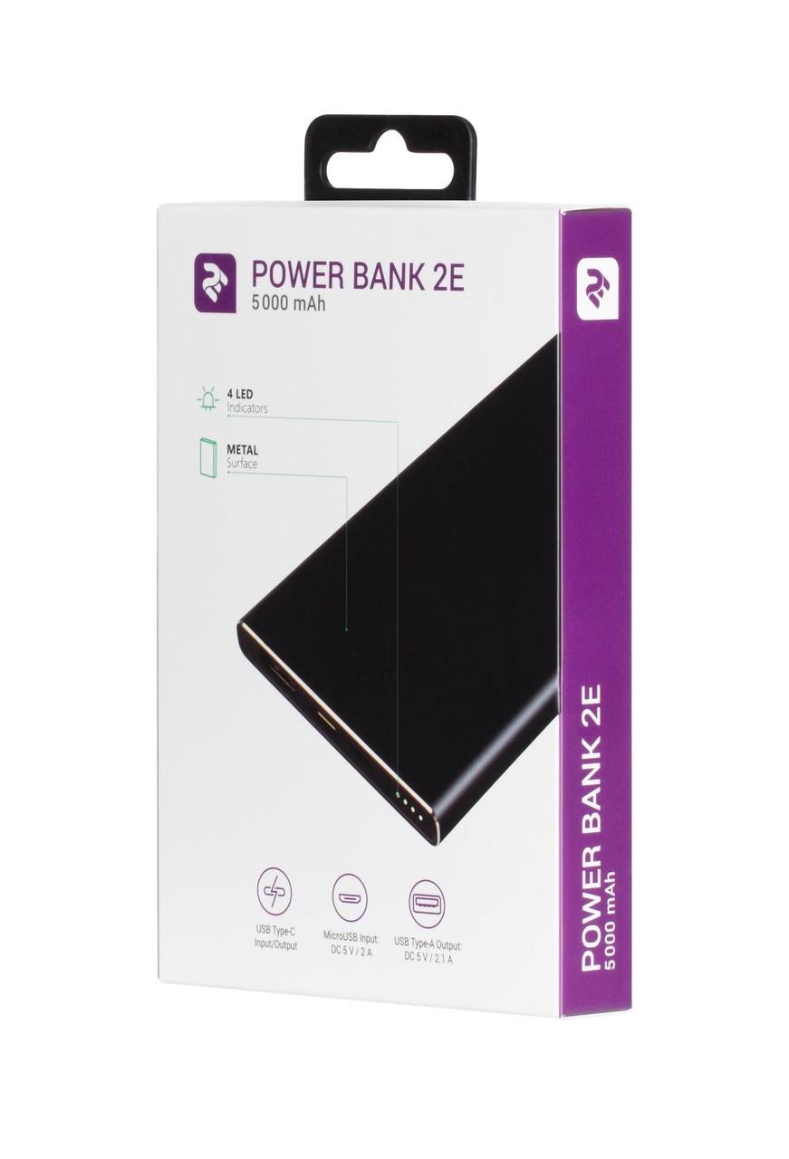 УМБ Power Bank для телефону 2E Metal Surface 5000мАг Чорний (2E-PB0502-BLACK) - фото 4