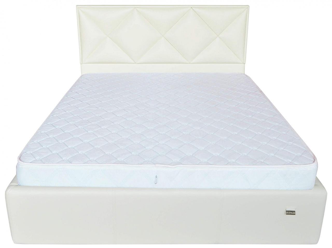 Кровать двуспальная Leeds VIP Boom 01 с дополнительной металлической цельносварной рамой 160х190 см Белый