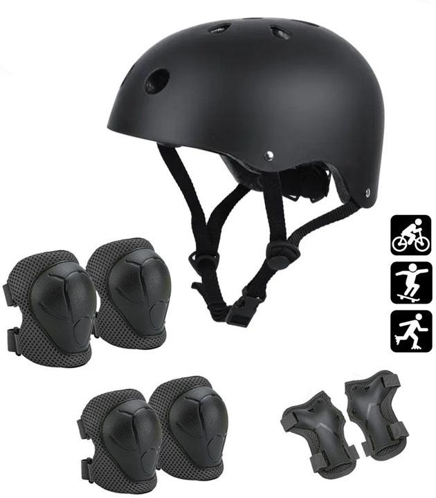 Шолом для велосипеда та наколінники та налокітники та наладонники Чорний (29198656) - фото 13